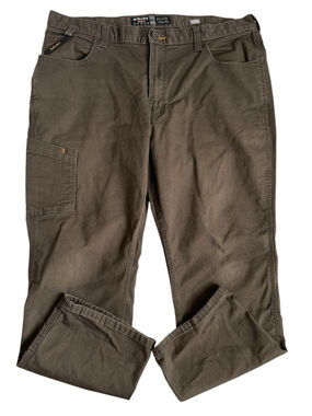 Ariat Rebar M4 Pants Mens 40x30 Brown DuraStretch Tough Stackable Straight